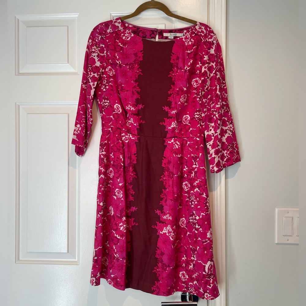 Boden floral magenta dress. Size 8R.